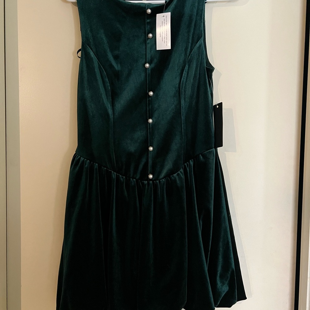 Women’s Elegant Green Velvet Dress
